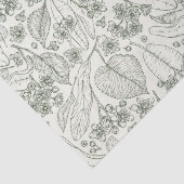  Groen Herfst Bloemen Decoupage Weefseldocument Tissuepapier (Detail)