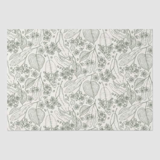  Groen Herfst Bloemen Decoupage Weefseldocument Tissuepapier (Voorkant)