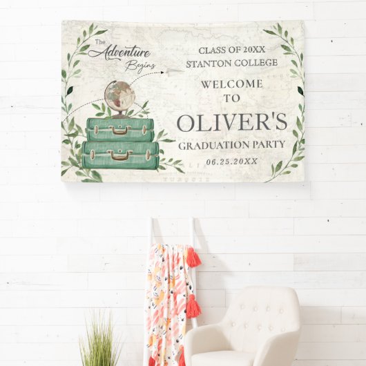 Groen Het Avontuur Begint Afstudeer Welkom Spandoek (Insitu)