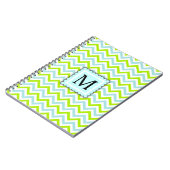Groen & het Blauwe van de Chevron Aqua Monogram Notitieboek (Linkerzijde)