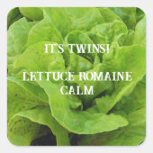 Groen Het is tweelingsla Vierkante Sticker (Voorkant)