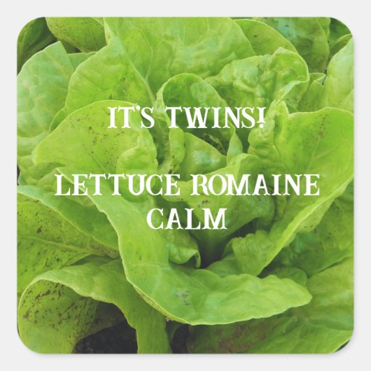 Groen Het is tweelingsla Vierkante Sticker (Voorkant)