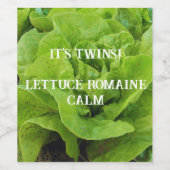 Groen Het is Twins Wijnlabel Wijn Etiket (Enkel label)