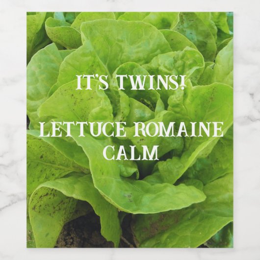 Groen Het is Twins Wijnlabel Wijn Etiket (Enkel label)