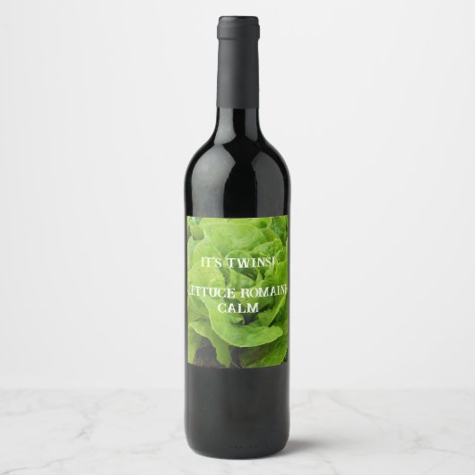 Groen Het is Twins Wijnlabel Wijn Etiket (Voorkant)