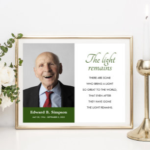Groen Het Licht Blijft Herdenkingsgedicht Met Foto Poster