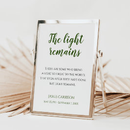 Groen Het Licht Blijft Quote Herdenkingsdienst Poster