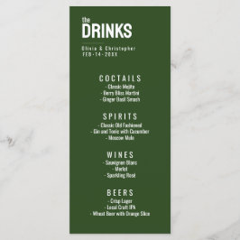 Groen Het menu Drinken met tekst Minimalistisch Ve