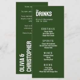 Groen Het menu Drinken met tekst Minimalistisch Ve