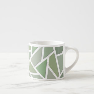 Groen het mozaïekpatroon van de olijf espresso kop