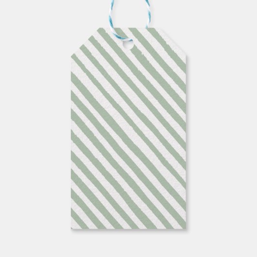 Groen Hete luchtballon Avontuur wacht op baby show Cadeaulabel (Achterkant)