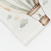 Groen Hete Luchtballon Monogram Fleece Deken (Hoek)