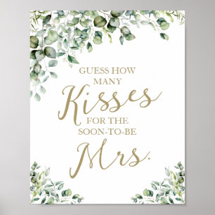 Groen Hoeveel Kusjes Voor De Mevrouw Bord Poster