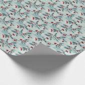 Groen Holly Berry inpakpapier (Hoek)