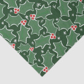 Groen Holly kerstinpakpapier Tissuepapier (Detail)