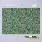 Groen Holly kerstinpakpapier Tissuepapier (Craft)