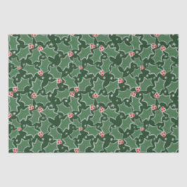 Groen Holly kerstinpakpapier Tissuepapier