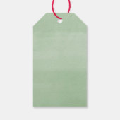 Groen holly rood goud waterverf kerst cadeaulabel (Achterkant)