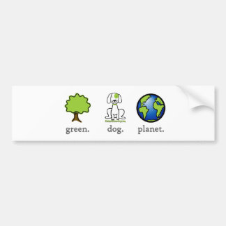 Groen. Hond. Planet. Bumpersticker