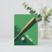 Groen honkbal Briefkaart (Staand voorkant)