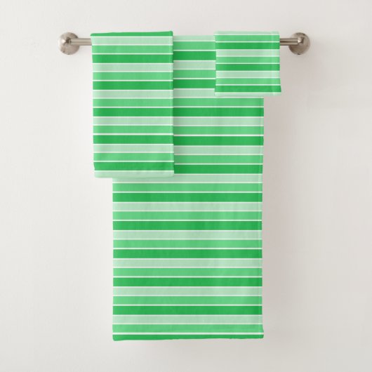 Groen horizontaal gestreept bad handdoek (Insitu)