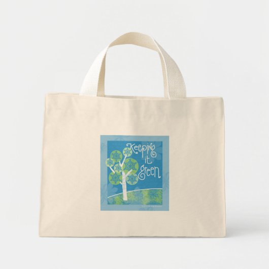 Groen houden mini tote bag (Voorkant)