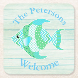 Groen hout Bekijk Onderzetters op aangepast visdoc