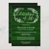 Groen hout bladgroen levensfeest Funeral Kaart (Voorkant / Achterkant)