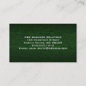 Groen hout Modern Professional Visitekaartje (Achterkant)