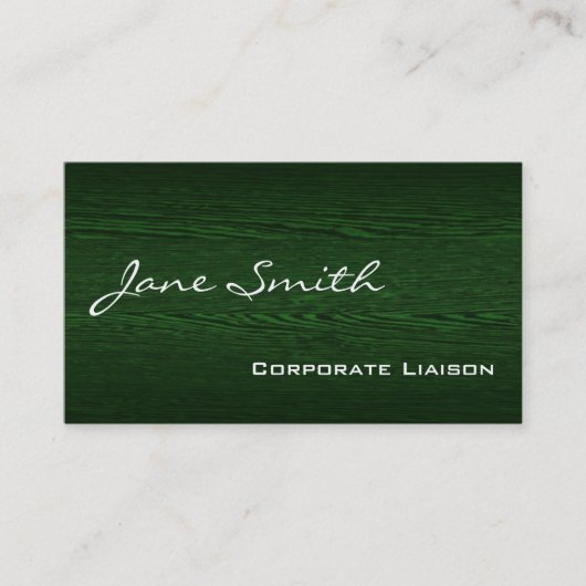 Groen hout Moderne standaardVisitekaartjes Visitekaartje (Voorkant)