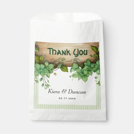 Groen, hout St. Patricks Dag bruiloft Dank u Bedankzakje (Voorkant)