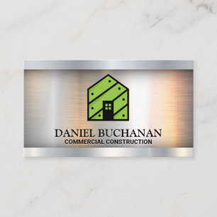 Groen Huis Logo Metallic Visitekaartje
