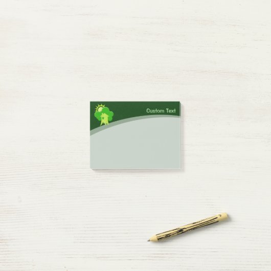 Groen Huis Post-it® Notes (Op bureau)