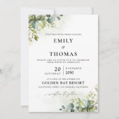 Groen Huwelijksceremonie uitnodiging (Voorkant)