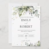 Groen Huwelijksceremonie uitnodiging (Voorkant)
