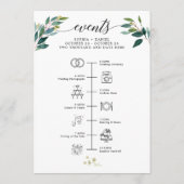 Groen Huwelijkspictogram Routebeschrijving Welkoms Programmakaart (Achterkant)