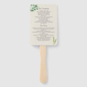 Groen Huwelijksprogramma ventilator met gouden acc Handwaaier (Achterkant)