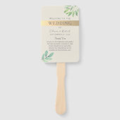 Groen Huwelijksprogramma ventilator met gouden acc Handwaaier (Voorkant)