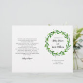 Groen huwelijksprogramma. Zomerkerkceremonie (Staand voorkant)