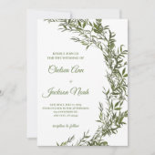 Groen Huwelijksuitnodiging, Huwelijksuitnodiging Kaart (Voorkant)