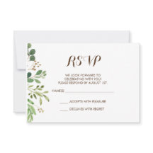 Groen Huwelijksuitnodiging RSVP Kaart met Groene L