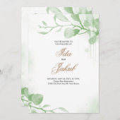 Groen Huwelijksuitnodiging Template Kaart (Voorkant / Achterkant)