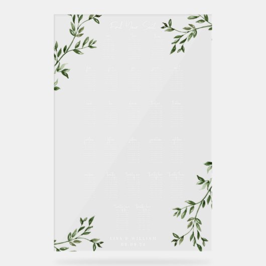 groen | Huwelijkszitgrafiek Acryl Bord (Voorkant)