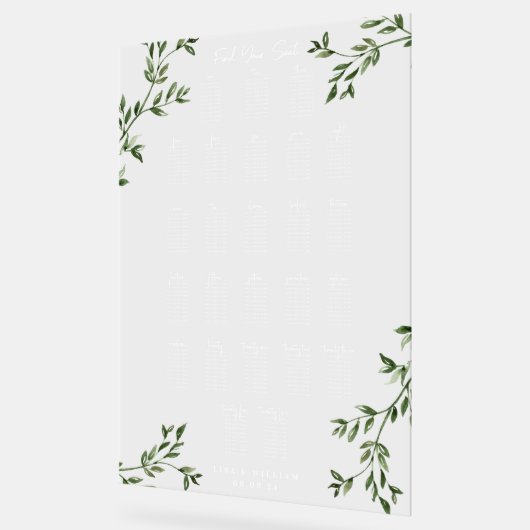 groen | Huwelijkszitgrafiek Acryl Bord (Hoek)