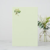 Groen Hydrangea Briefpapier (Staand voorkant)