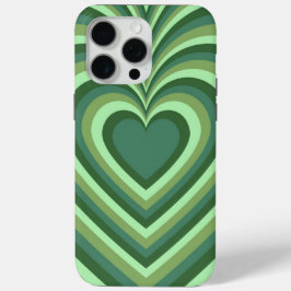 Groen hypnotic Heart Love Pattern iPhone 15 Pro Max Hoesje