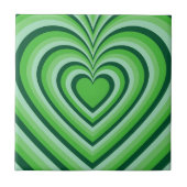 Groen hypnotic Heart Love Pattern Tegeltje (Voorkant)