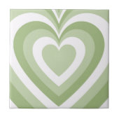 Groen hypnotic Heart Love Pattern Tegeltje (Voorkant)
