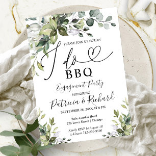 Groen I DO BBQ Uitnodiging voor Verloving Feest