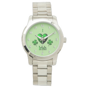 Groen I Hart Iers w Wit Getallen Horloge